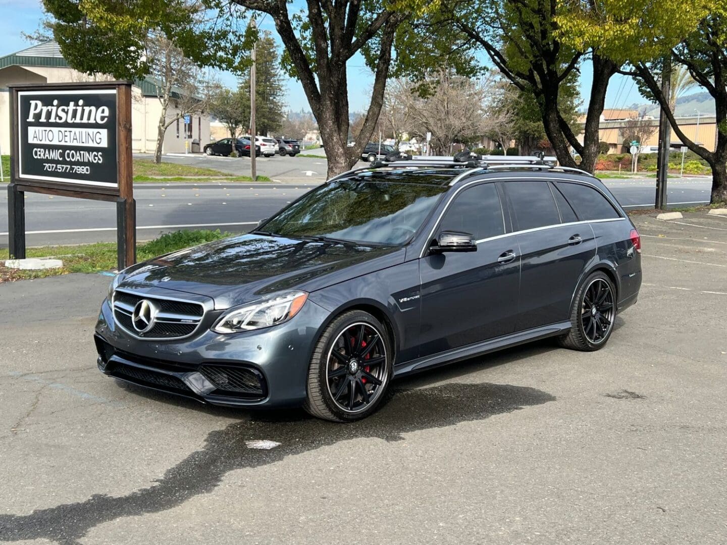Ceramic Coated Dark gray Mercedes wagon