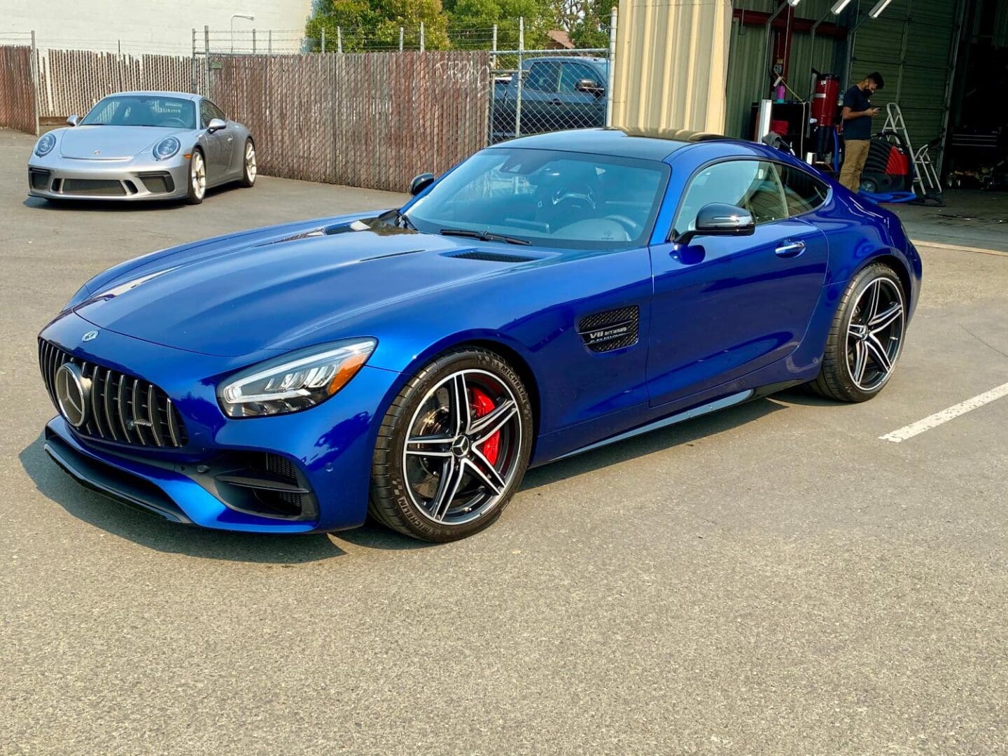 Ceramic Coated Blue Mercedes-AMG GT coupe