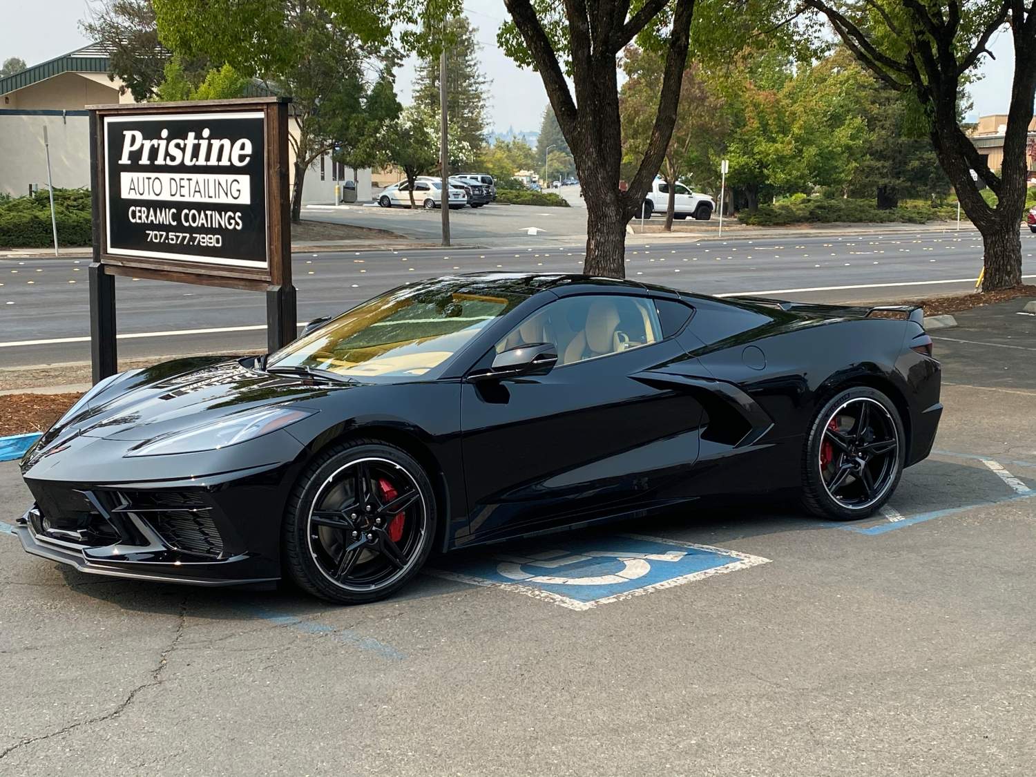Black C8 after ceramic coating installation