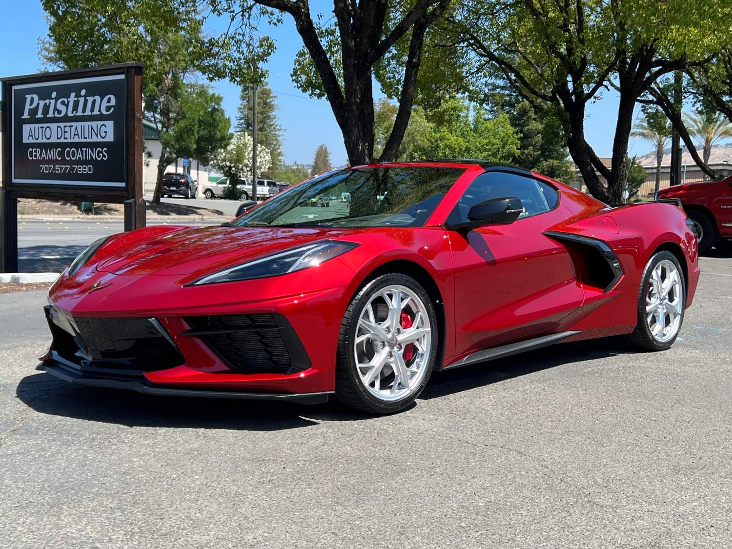 Red C8 after ceramic coating installation