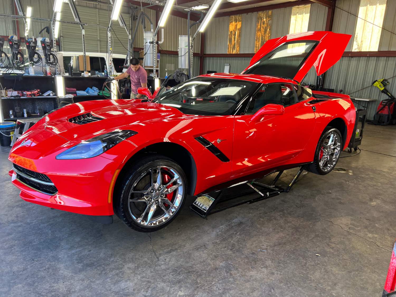 Red C7 after ceramic coating installation