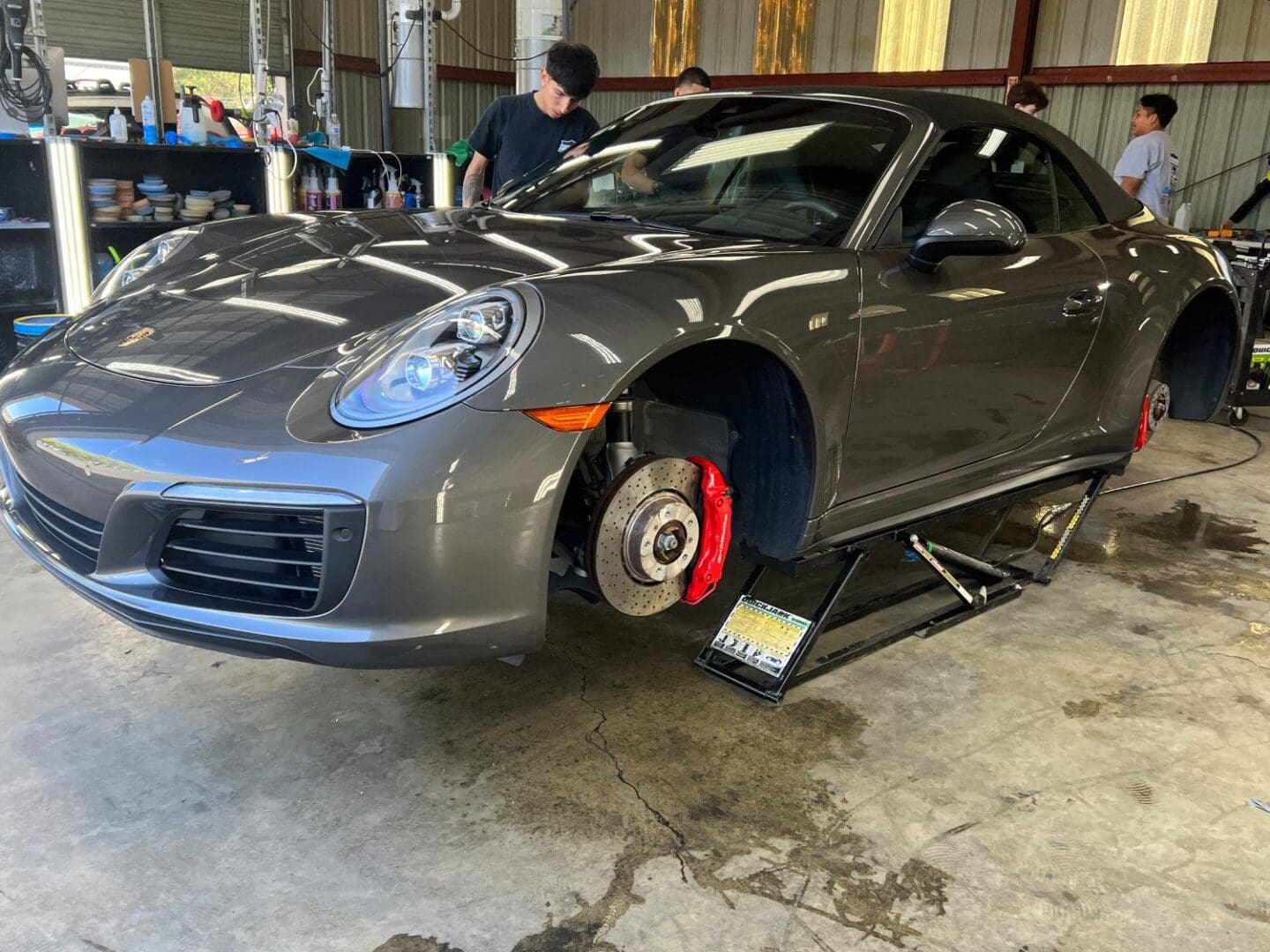 Wheels off ceramic coating in process