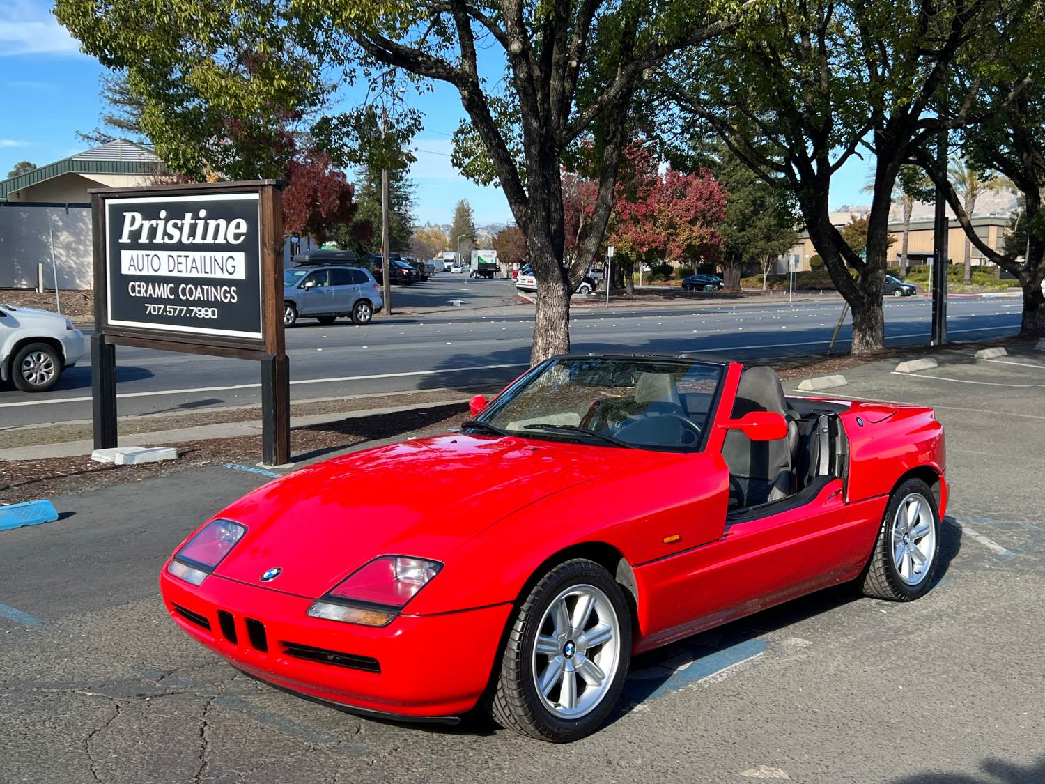 Ceramic Coated Red BMW Z1 convertible